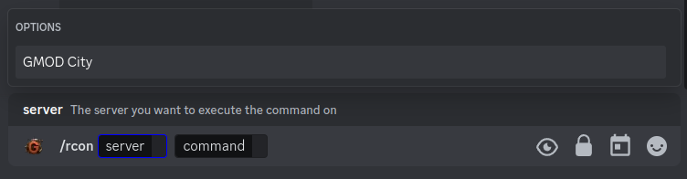 RCON command interface