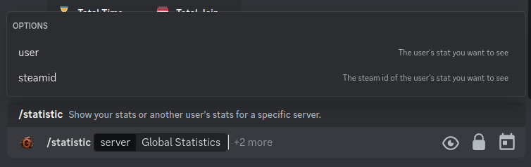 Server statistics display